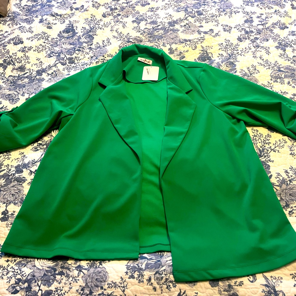 Perfectly Priscilla Kelley Green Boss blazer size 1X